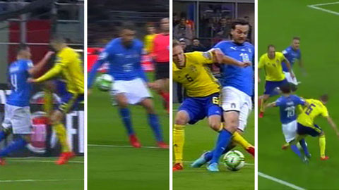 Trọng tài bỏ qua 4 quả phạt đền của Italia