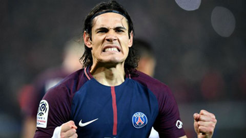 Cavani đánh gót mỹ mãn vào lưới Caen