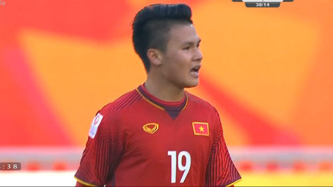 Quang Hải chút nữa ghi bàn thắng từ cú sút xa (U23 Việt Nam 0-0 U23 Australia)