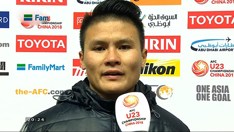 Quang Hải phấn khích chia sẻ cảm xúc sau trận đấu với U23 Syria
