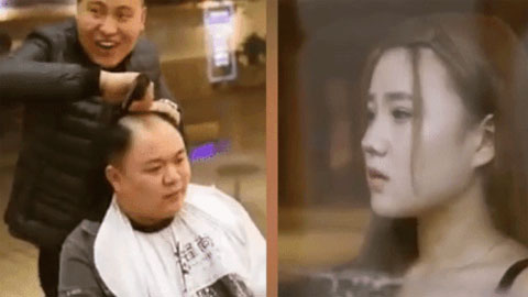 Bị cạo trọc đầu vì mải ngắm gái xinh