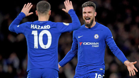 Giroud đã nói gì với Hazard trước khi lập cú đúp?