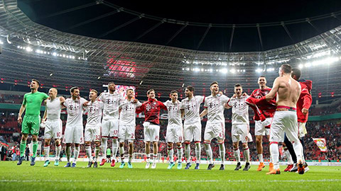 Niềm vui chiến thắng của Bayern sau trận thắng Leverkusen và giành vé vào chung kết cúp quốc gia Đức