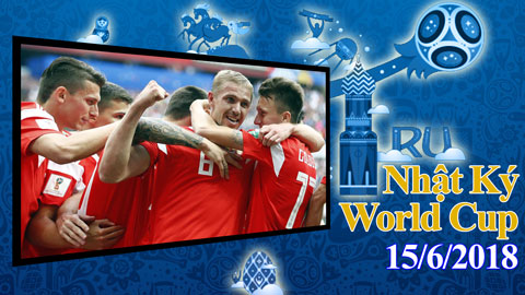 Nhật ký World Cup 15/6: Nga đại thắng tưng bừng 5 sao ngay trận mở màn