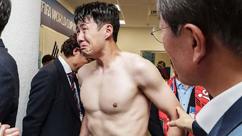 Son Heung-Min khóc nức nở sau khi thua trận