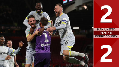 Man United 2-2 Derby County (pen: 7-8)