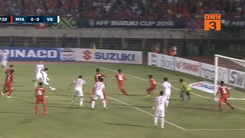 Quang Hải dứt điểm hỏng ăn trong vòng cấm (Myanmar 0-0 Việt Nam)