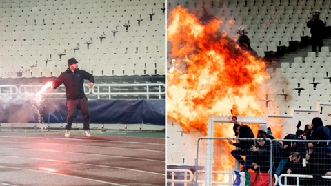 Fan AEK Athens ném bom xăng vào CĐV Ajax gây nên cảnh đẫm máu