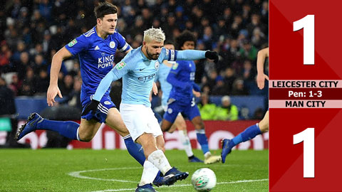 Leicester City 1-1 Man City (pen: 1-3)