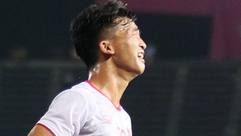 Danh Trung bật khóc sau khi ghi bàn vào lưới U22 Timor Leste