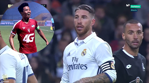 Sergio Ramos cũng phải ngất ngây trước siêu phẩm của Bùi Tiến Dũng