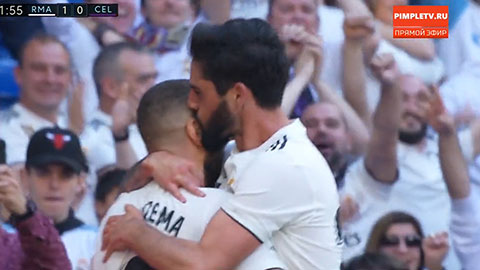 Isco băng cắt ghi bàn mở tỷ số (Real 1-0 Celta Vigo)