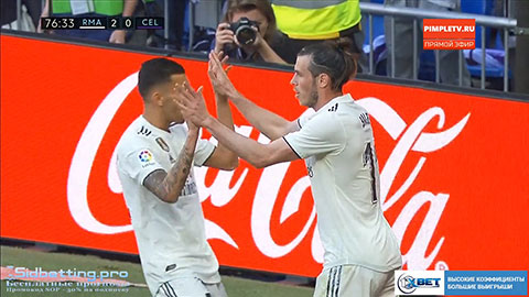 Bale dứt điểm chân phải quyết đoán ghi bàn (Real 2-0 Celta Vigo)