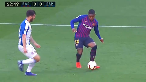 Malcom không thắng được thủ môn đối phương (Barcelona 0-0 Espanyol)