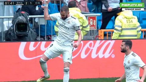 Benzema lập cú đúp đánh đầu (Real Madrid 2-1 Eibar)