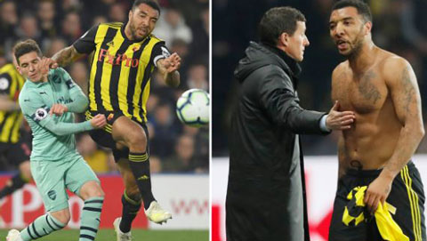 Cầu thủ Watford cởi áo đầy căm phẫn, văng tục với HLV Arsenal sau khi bị đuổi