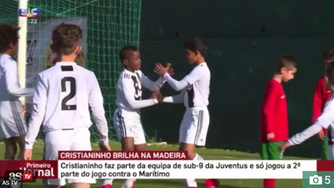 Con trai Ronaldo ghi 7 bàn trong một trận cho U9 Juventus