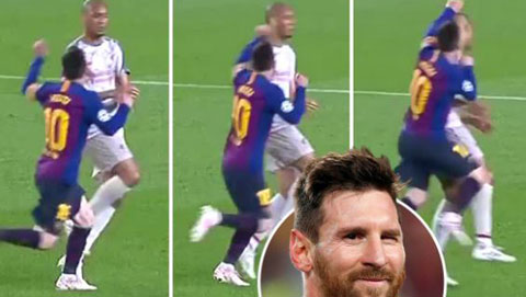 Messi chơi đểu, đấm Fabinho trước khi lập siêu phẩm vào lưới Liverpool