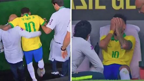 Neymar ôm mặt khóc nức nở khi dính chấn thương ở trận thắng Qatar