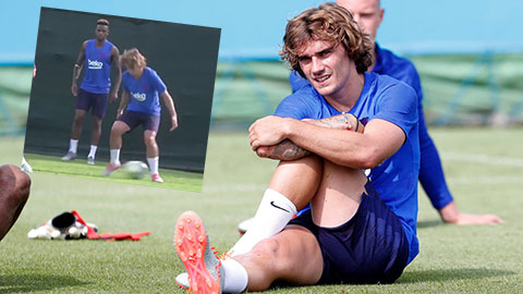 Griezmann xấu hổ khi bị xỏ háng 2 lần trong buổi tập đầu tiên tại Barca