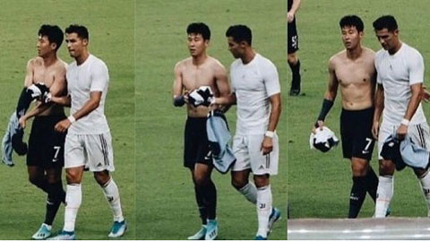 Son Heung-min sung sướng đổi áo với thần tượng Ronaldo