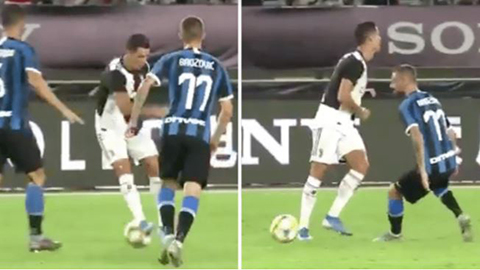 Ronaldo gây sốt với pha chuyền bóng không cần nhìn trước Inter 