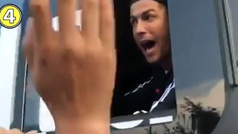 Fan Trung Quốc phát cuồng dù Ronaldo thò mặt ra cửa xe chỉ trong vài giây