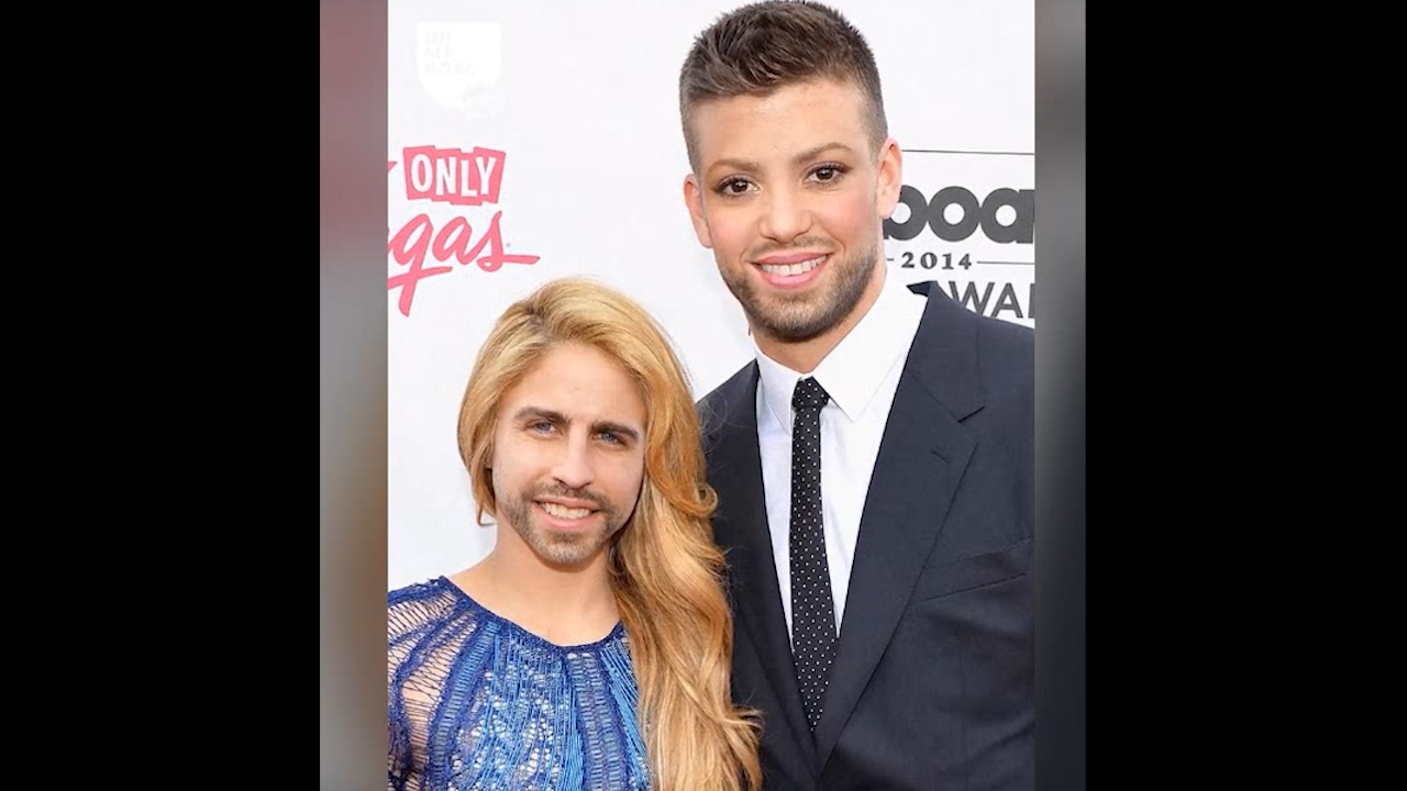 Pique và vợ Shakira biến đổi khuôn mặt cho nhau thì trông thế nào?