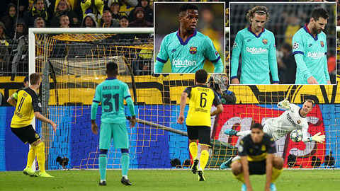 Dortmund 0-0 Barca: Reus đá hỏng phạt đền, Barca may mắn hòa Dortmund