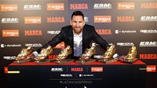 Messi lần thứ 6 nhận giải chiếc Giày vàng châu Âu