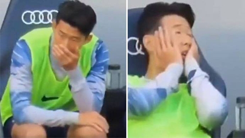 Son Heung -min ôm đầu, chửi thề sau khi Tottenham nhận bàn thua