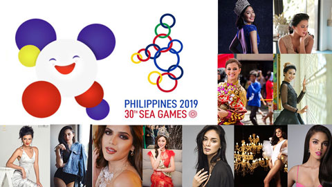 11 hoa hậu Philippines diễu hành cùng 11 đoàn dự SEA Games