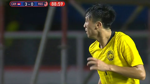 Dominique rút ngắn cách biệt (U22 Malaysia 1-3 U22 Campuchia)