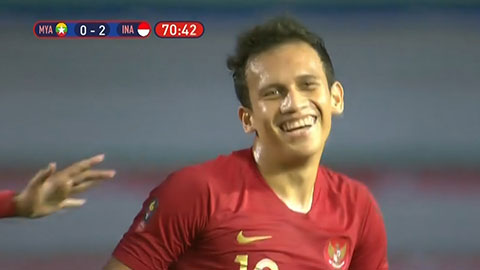 Egy Maulana đánh đầu nâng tỷ số (U22 Myanmar 0-2 U22 Indonesia)