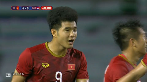 Đức Chinh lập hat-trick (trực tiếp: U22 Việt Nam 4-0 U22 Campuchia)