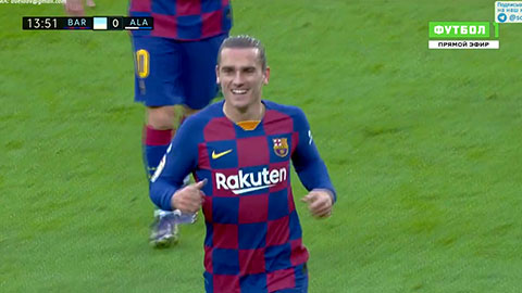 Griezmann dứt điểm quyết đoán ghi bàn (trực tiếp: Barcelona 1-0 Alaves)