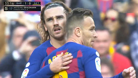 Griezmann vẩy bóng điệu nghệ, ghi bàn đẹp mắt (Barcelona 1-0 Getafe)