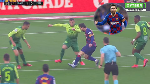 Messi solo đi qua rừng hậu vệ Eibar ghi bàn đẹp mắt