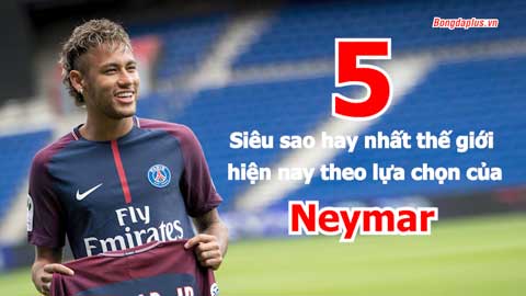 Neymar loại Ronaldo khỏi top 5 siêu sao hay nhất thế giới hiện nay