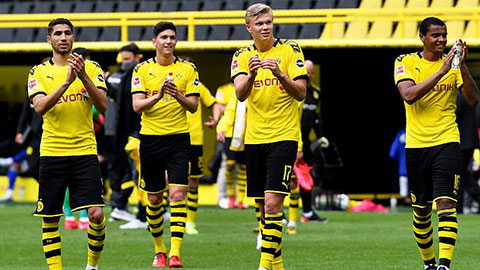 Vui nhộn khi các cầu thủ Dortmund chào khán đài không khán giả