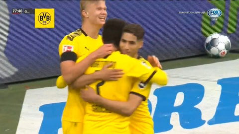 Hakimi nâng tỷ số lên 2-0 cho Dortmund (Wolfsburg 0-2 Dortmund)