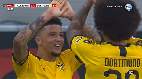 Sancho lập hattrick vào lưới Paderborn