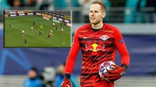 Pha phát động tấn công nhanh như điện của thủ môn Leipzig