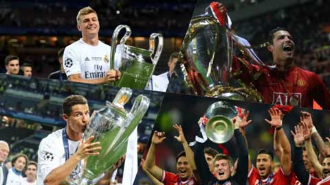 Đội hình 11 huyền thoại vô địch Champions League với hai CLB khác nhau