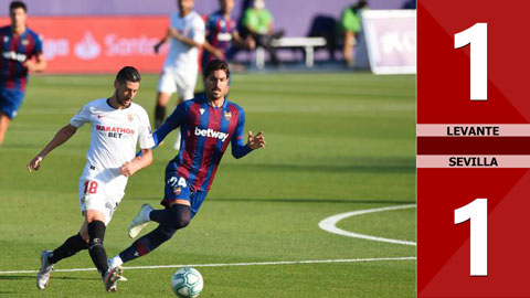 Levante 1-1 Sevilla (Vòng 29 La Liga 2019/20)