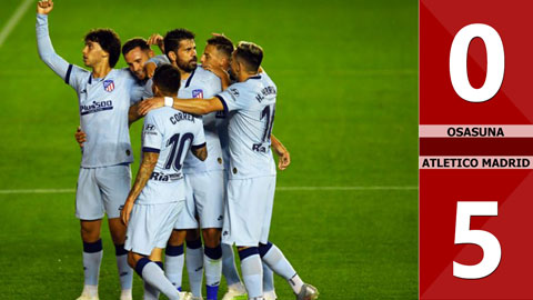 Osasuna 0-5 Atletico Madrid (Vòng 29 La Liga 2019/20)