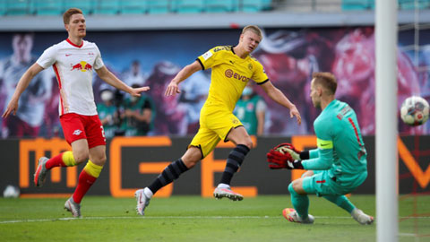 Haaland ghi bàn sau pha ban bật từ sân nhà của Dortmund 