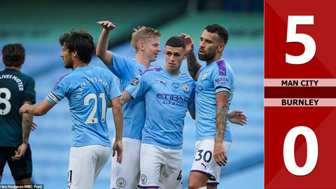 Manchester City 5-0 Burnley (Vòng 30 Premier League 2019/20)