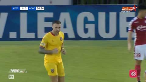 Bruno ghi bàn thắng đưa chủ nhà dẫn trước (Hà Tĩnh 1-0 TP HCM)