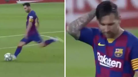 Messi cáu giận sau khi sút phạt đẹp mắt vào lưới Osasuna